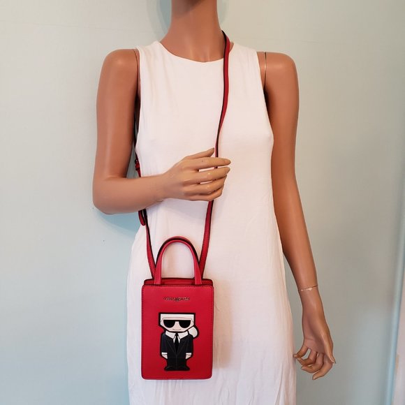 NWT KARL LAGERFELD Cute Red MAYBELLE bag. - Picture 4 of 17